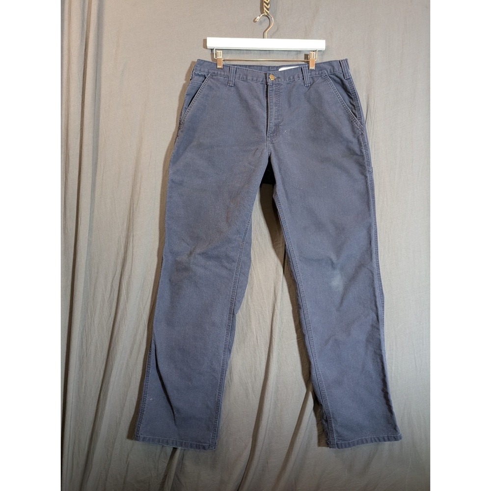 Carhartt Pants Mens 36x36 Color Blue Dungaree Fit Straight Leg Cotton